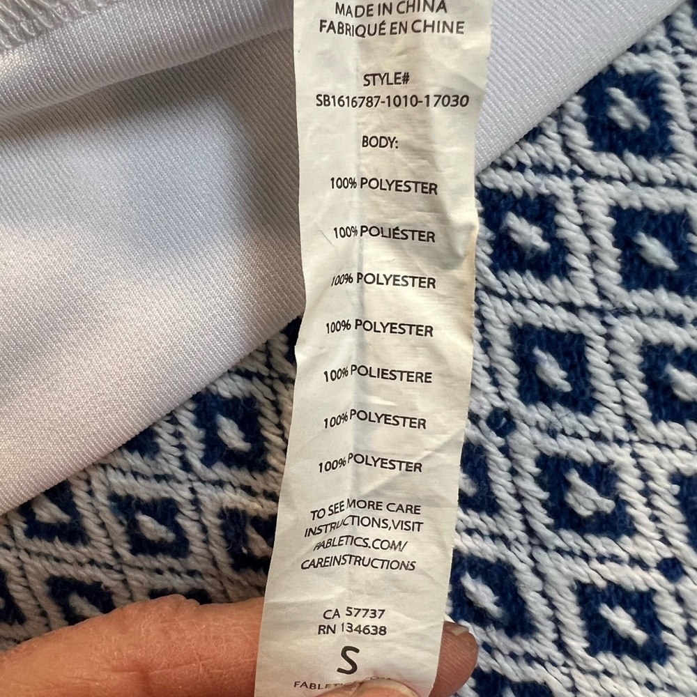 Fabletics Sophie White Crew Neck Sweater Open Weave Swim Cover Up - Picture 4 of 8